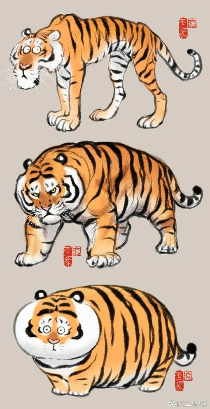 Sfondi di tigre grassa, foto carine di tigre grassa
