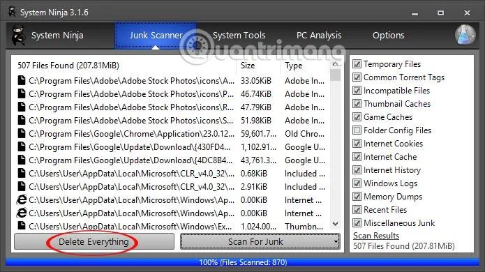 Bersihkan dan optimumkan Windows dengan System Ninja