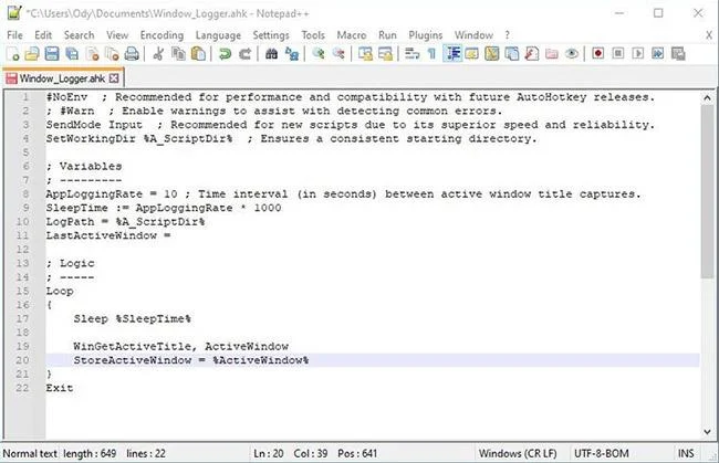 Cara membuat aplikasi penjejakan masa pada Windows dengan AutoHotKey