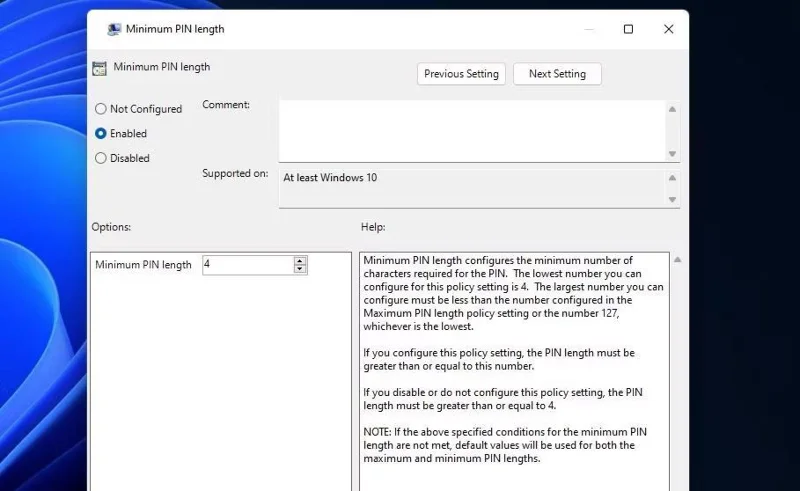 Windows 10/11'de PIN uzunluğu nasıl artırılır