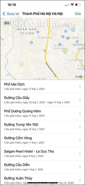 Bagaimana untuk melihat sejarah lokasi lalu pada iPhone