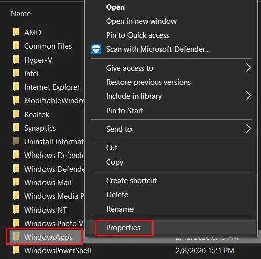 Bagaimana untuk mengakses folder WindowsApps pada Windows 10?