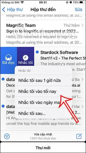 Como lembrar de reler e-mails no iPhone