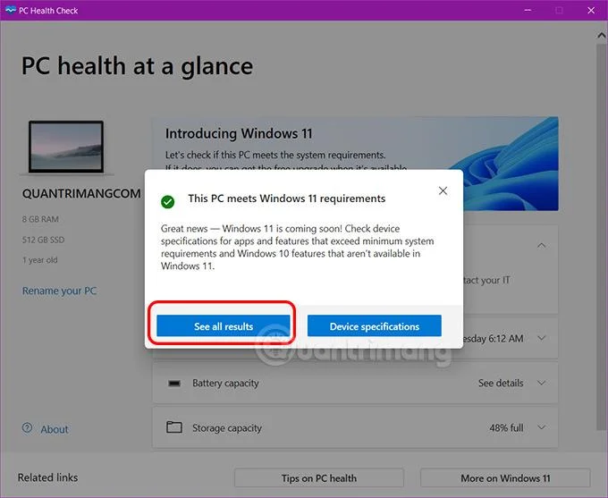 Windows PC ヘルスチェックの使用手順、お使いのコンピューターが Windows 11 をインストールできるかどうかを確認する