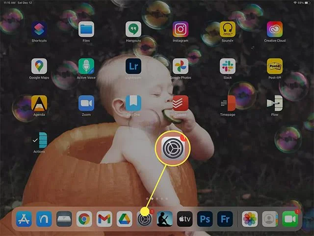 Arahan untuk menukar nama iPad