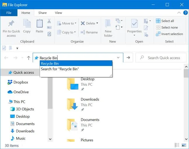 9 cara untuk membuka Recycle Bin pada Windows