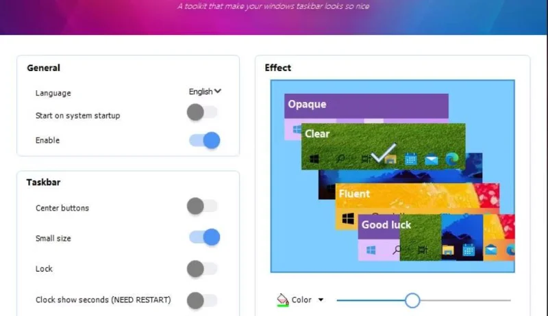 Bagaimana untuk menambah kesan menarik pada Bar Tugas Windows 10