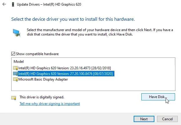 Fix Het geïnstalleerde stuurprogramma is niet gevalideerd op Windows