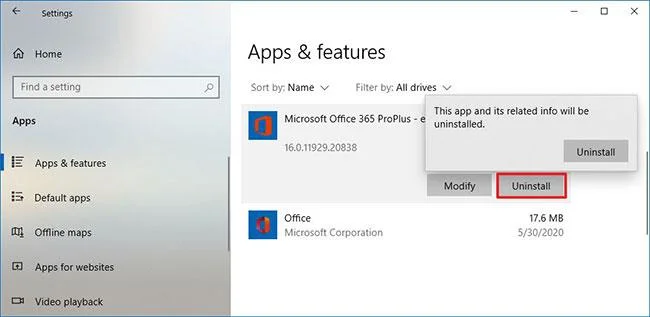 Bagaimana untuk menyahpasang Microsoft 365 Office pada Windows 10