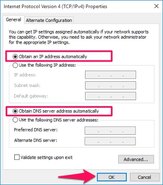 Correggi rapidamente l'errore "Il WiFi non ha una configurazione IP valida" su Windows 10