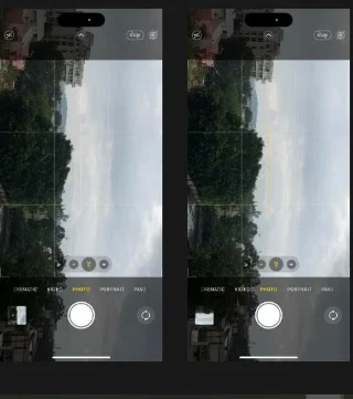 Cara menggunakan alat Tahap dalam apl Kamera pada iPhone