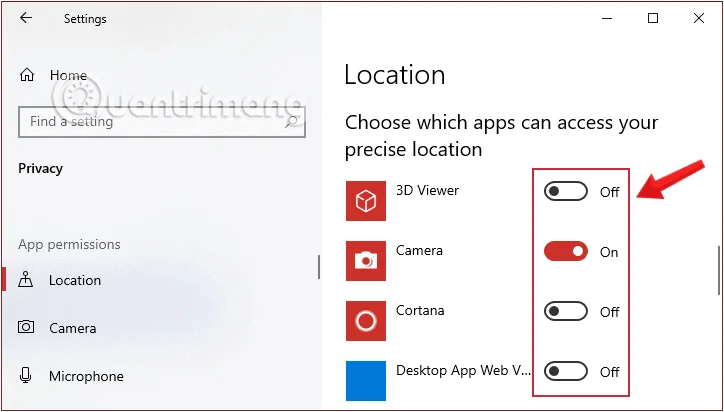 Matikan penjejakan lokasi pada Windows 10