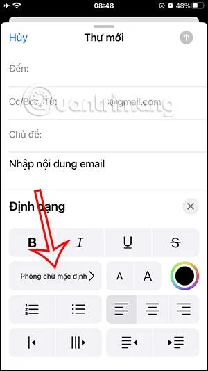 Bagaimana untuk menukar fon Apple Mail pada iPhone