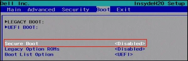 So deaktivieren Sie den sicheren Startmodus und öffnen den Legacy-Startmodus
