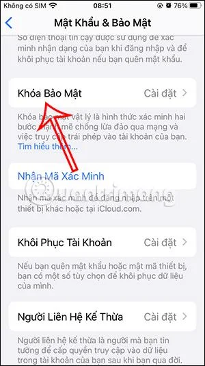 Arahan untuk menyediakan kunci keselamatan Apple ID