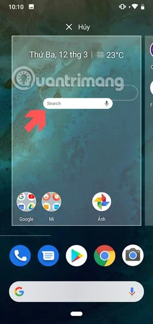 Bagaimana untuk meletakkan bar carian Google pada skrin utama
