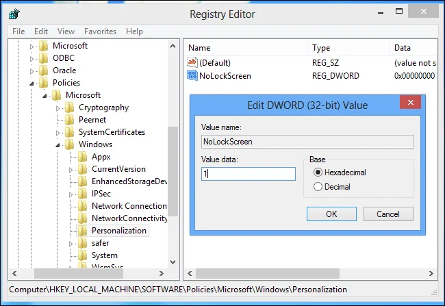Bagaimana untuk melumpuhkan skrin kunci Skrin Kunci pada Windows 8, 10