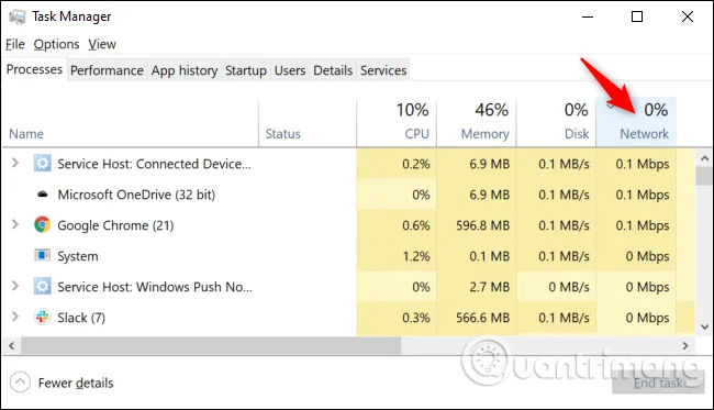 Windows 10 でネットワーク使用状況アプリケーションを確認する方法