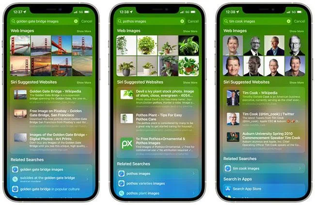 Penambahbaikan baharu pada Spotlight pada iOS 15