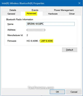 Bagaimana untuk menyemak versi Bluetooth dalam Windows 10