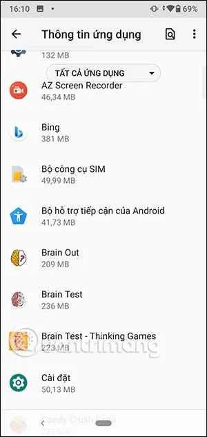 Semakan versi apl Android