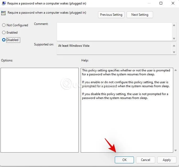 Wachtwoordverzoek uitschakelen na de slaapstand op Windows 11