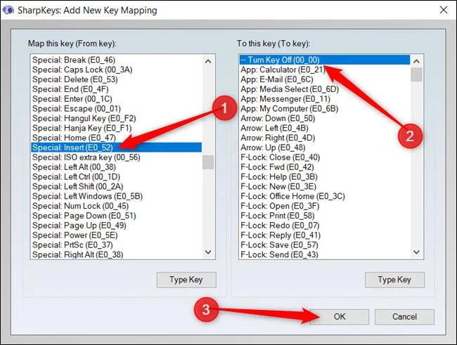 Bagaimana untuk melumpuhkan kekunci Sisipkan dalam Windows 10