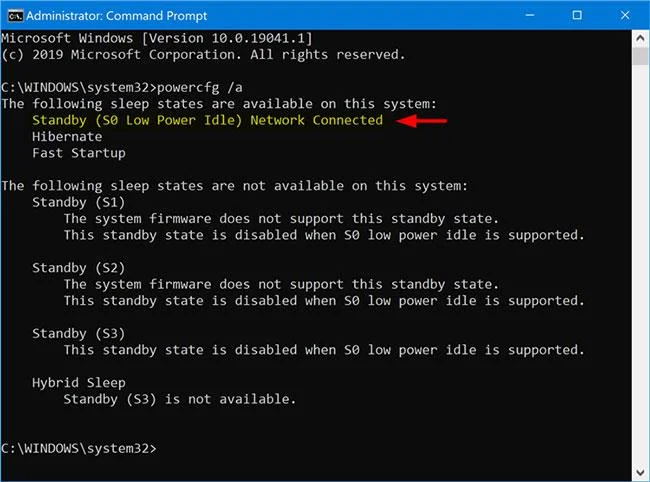Bagaimana untuk menyemak sama ada Modern Standby disambungkan atau diputuskan sambungan dalam Windows 10