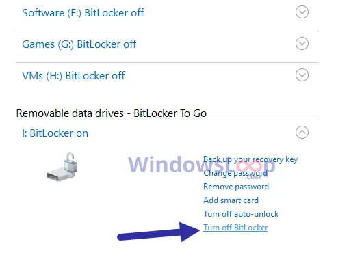 Come disabilitare BitLocker in Windows 10