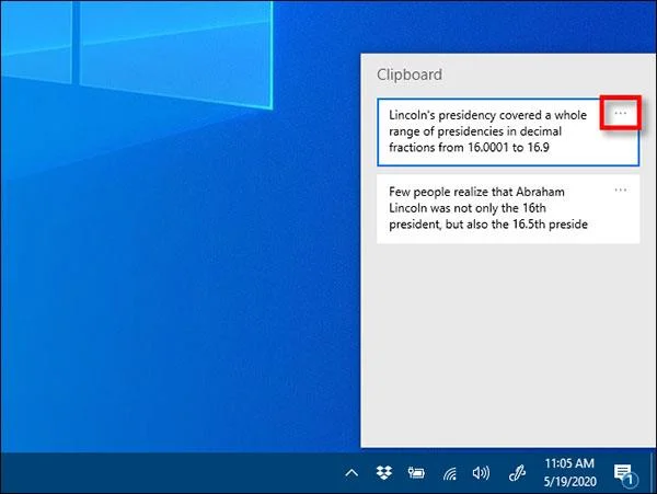 Cara menyematkan teks dan imej pada Sejarah Papan Klip Windows 10
