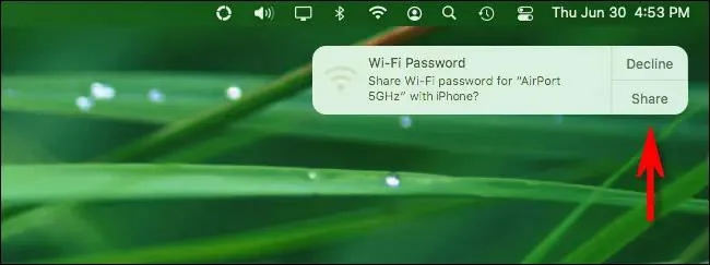 Bagaimana untuk berkongsi kata laluan Wi-Fi dari Mac ke iPhone