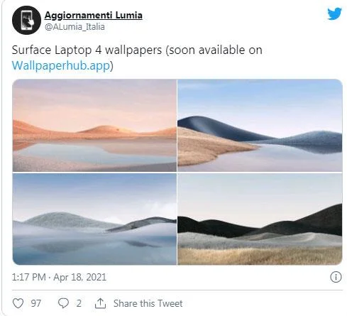 Lütfen Surface Laptop 4 duvar kağıdını indirin