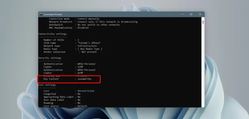 Windows 11de WiFi şifresi nasıl bulunur