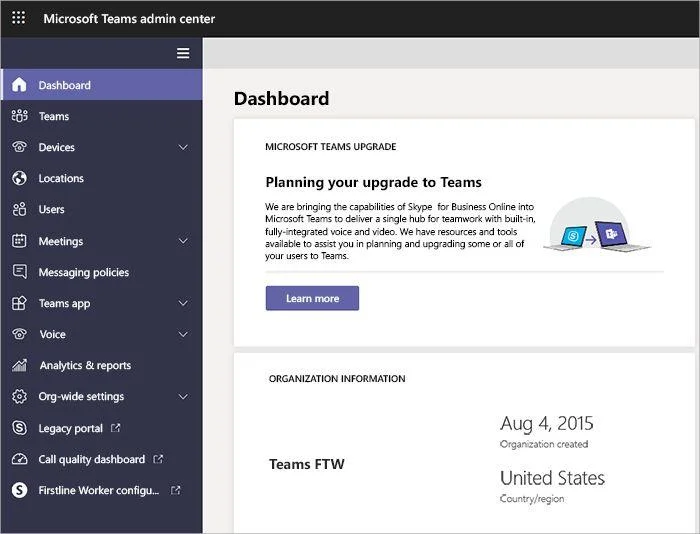 Como acessar o Microsoft Teams Admin Center