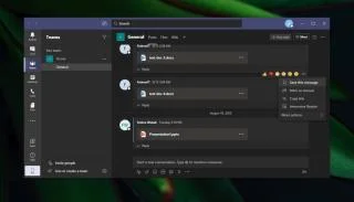 Como salvar / cancelar mensagens no Microsoft Teams