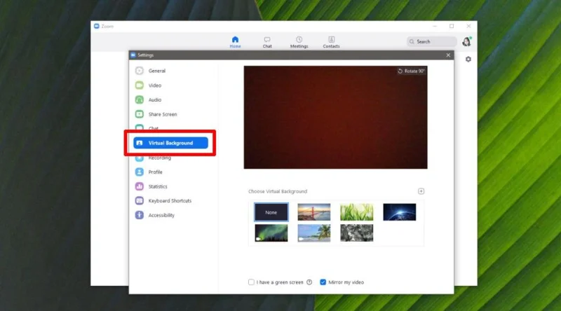 Como alterar o fundo do vídeo com zoom