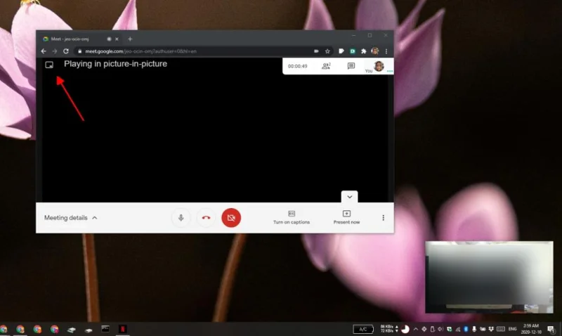 Como obter imagens em imagens para chamadas do Google Meet
