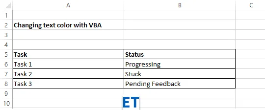 Bagaimana untuk menetapkan warna fon teks Excel dengan VBA?