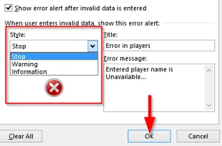 Excel 365'te veri doğrulama için bir açılır menü nasıl eklenir?