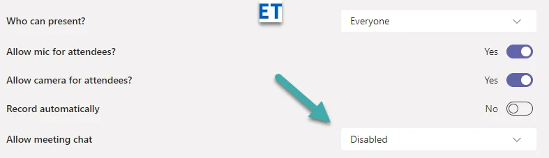 Bagaimana untuk menyekat fungsi sembang mesyuarat dalam Microsoft Teams?
