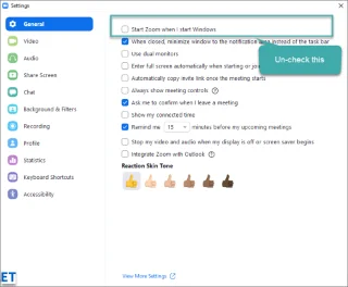 Bagaimana untuk melumpuhkan Zum daripada berjalan secara automatik pada permulaan Windows?