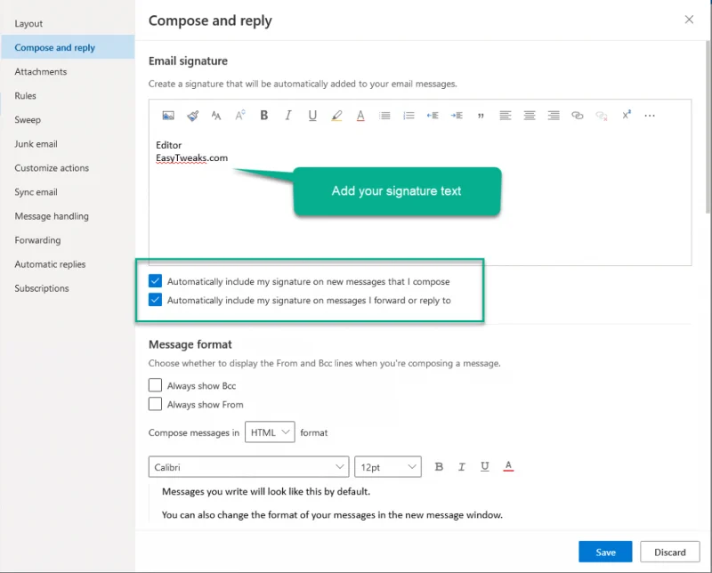 ¿Cómo actualizar su bloque de firma en los correos electrónicos de Outlook 2019 / 365 / 2016?