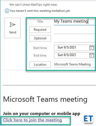 Bagaimana untuk menjemput ke mesyuarat Pasukan dalam Microsoft Outlook 365?
