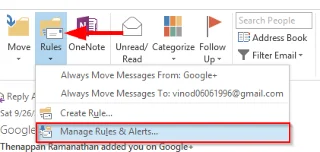 Configuración y uso de reglas personalizadas para Outlook 2016/2019/365
