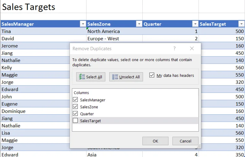 Comment supprimer les lignes en double dans une feuille de calcul Excel 2019/365/2016 ?
