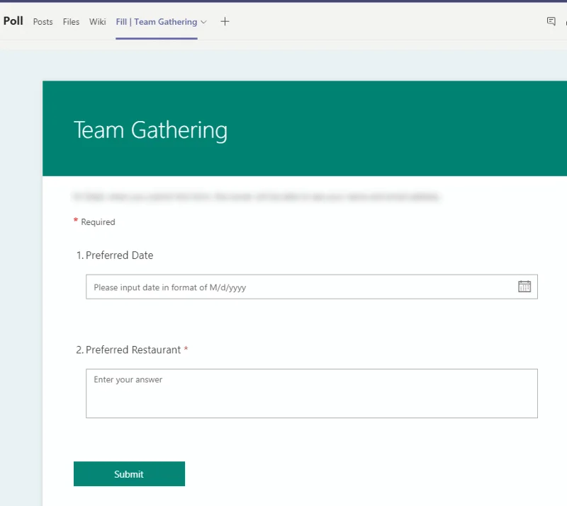 Bagaimana untuk menambah tinjauan ringkas pada Saluran Microsoft Teams anda?