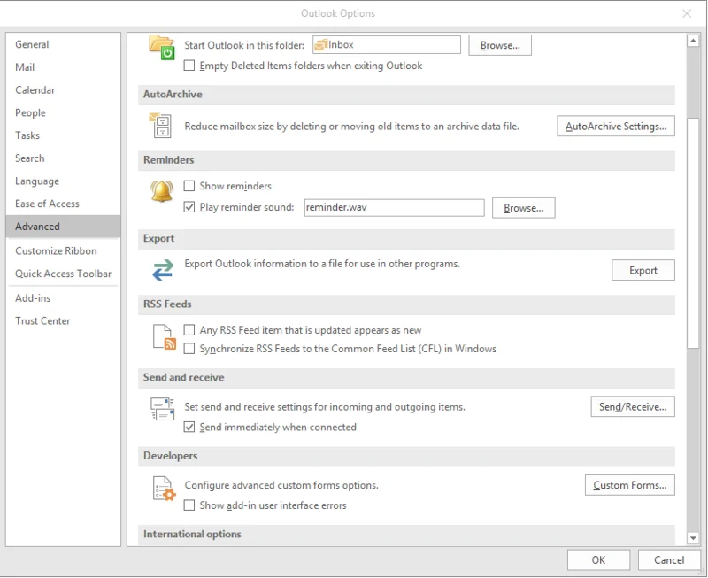 Recordatorios en Outlook