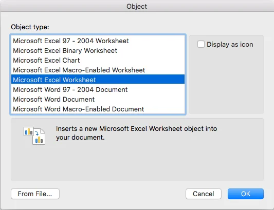 Bagaimana untuk menambah jadual Excel ke dalam dokumen Word 2016 atau 2019?
