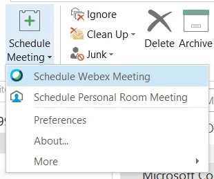 Bagaimana untuk membuat pelantikan Cisco Webex dalam Outlook?