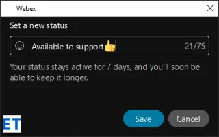 Bagaimana untuk menetapkan status dalam talian anda dalam apl Pasukan Webex?
